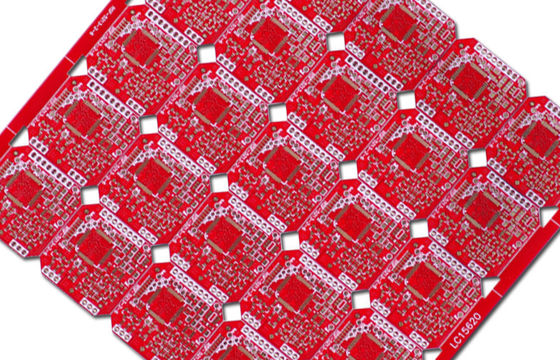 Double Sided PCB  Board , FR4 Printed Circuit Board Gold Finishing And Red Solder Mask