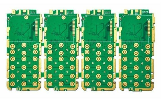 Single Sided FR-4 rigid flex pcb 1.6mm thickness Green , Yellow Solder Mask