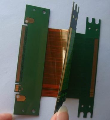 4-layer Multilayer Flex-rigid PCB with Surface Treatment of ENIG and Soldermask Green