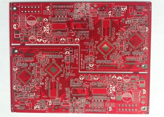 4 Layer PCB FR4 MultiLayer PCB Board UL Marked RED Solder Mask for Power Supplier