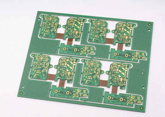 Green Solder Mask Rigid Flexible PCB 4 Layer with Immersion Gold Plating
